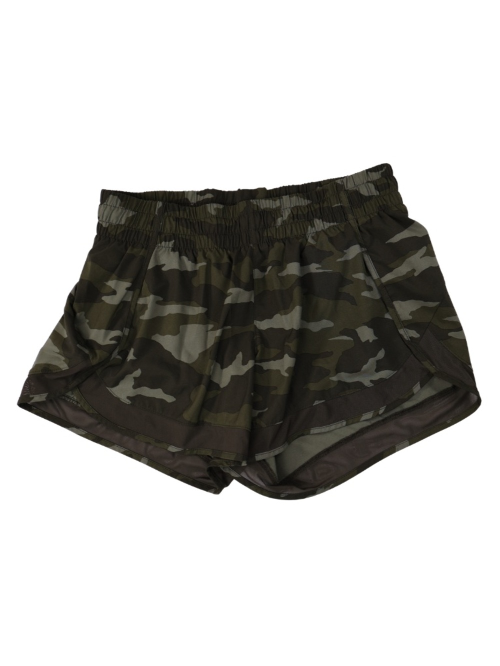 Athleta Camo Running Shorts XS Green Camouflage Pace Run Athletic Activewear